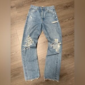 Agolde Women’s 90s MidRise Jeans Distressed Style A069C 811